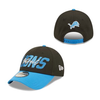 Youth Detroit Lions Black Blue 2022 NFL Draft 9FORTY Snapback Adjustable Hat