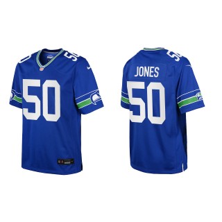 Youth Seahawks Dre'mont Jones Royal Throwback Game Jersey