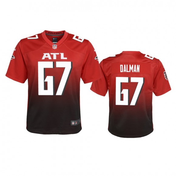 Youth Falcons Drew Dalman Red Alternate Game Jersey