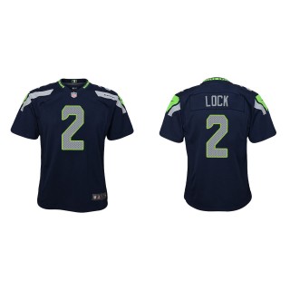 Youth Seattle Seahawks Drew Lock College Navy Game Jersey