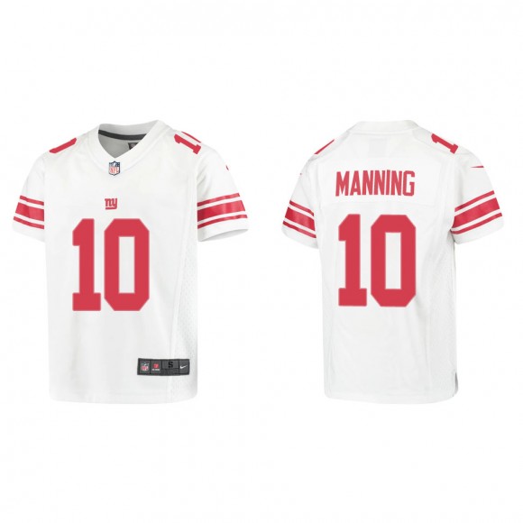 Youth Eli Manning New York Giants White Game Jersey