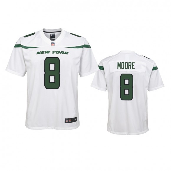 Youth Jets Elijah Moore White Game Jersey