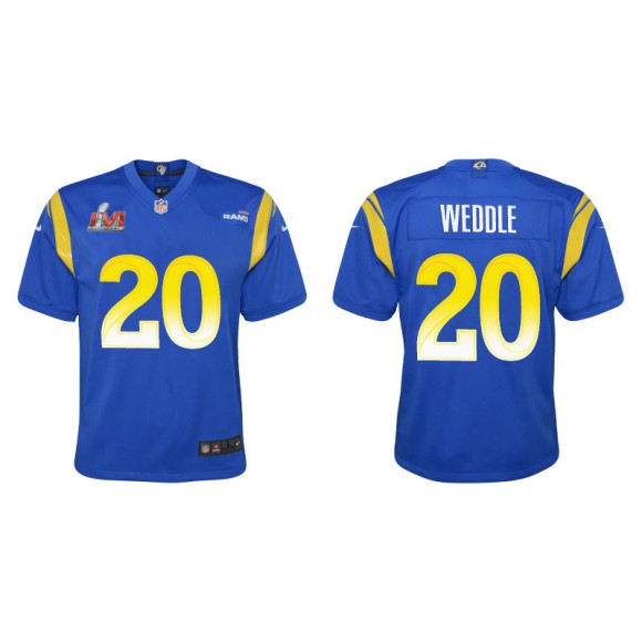 Youth Super Bowl LVI Eric Weddle Rams Royal Game Jersey