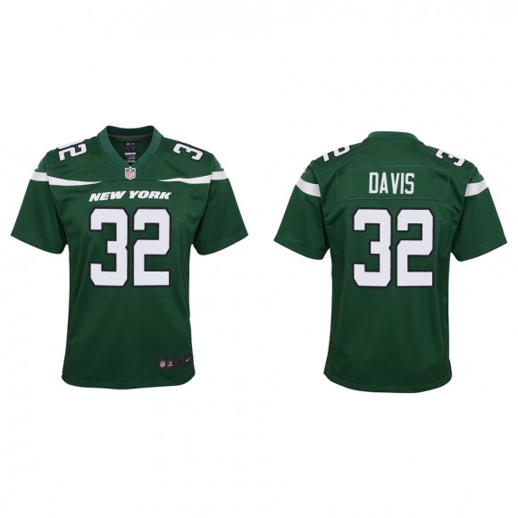 Youth Jets Isaiah Davis Green Game Jersey