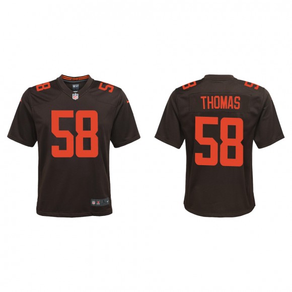 Youth Browns Isaiah Thomas Brown Alternate Game Jersey