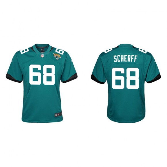 Youth Brandon Scherff Jaguars Teal Game Jersey