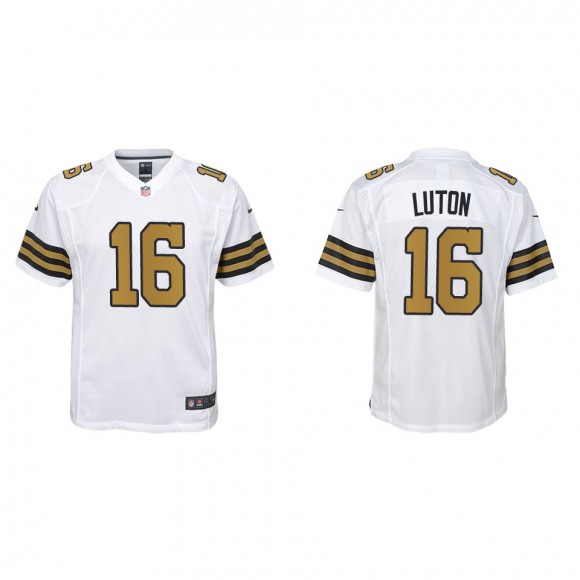 Youth New Orleans Saints Jake Luton White Alternate Game Jersey
