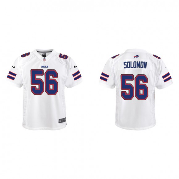 Youth Bills Javon Solomon White Game Jersey