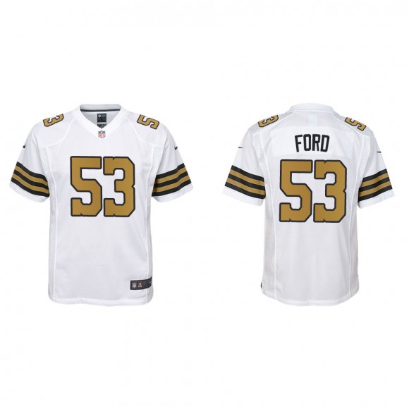 Youth Saints Jaylan Ford White Alternate Game Jersey