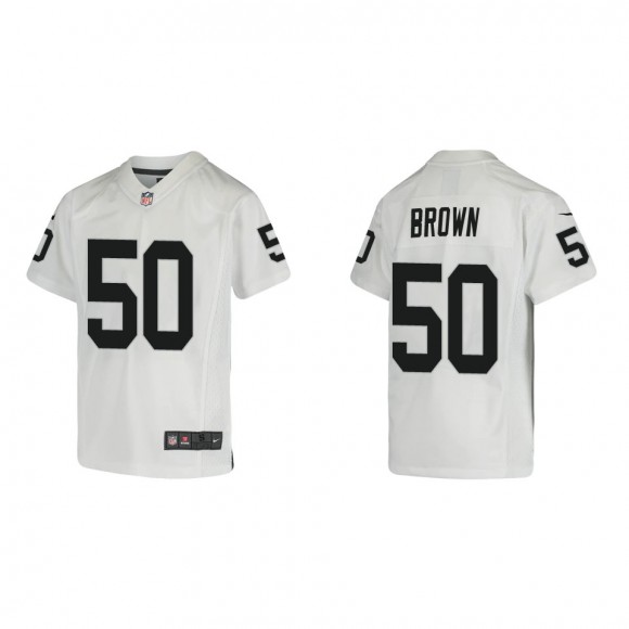 Youth Las Vegas Raiders Jayon Brown White Game Jersey