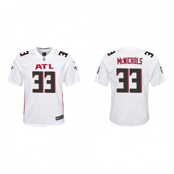 Youth Atlanta Falcons Jeremy McNichols White Game Jersey