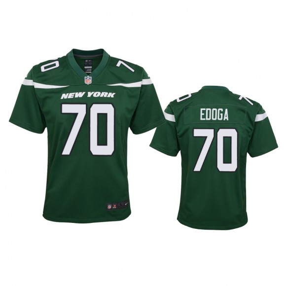 Youth Jets Chuma Edoga Green Game Jersey