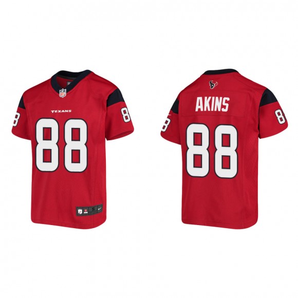 Youth Houston Texans Jordan Akins Red Game Jersey