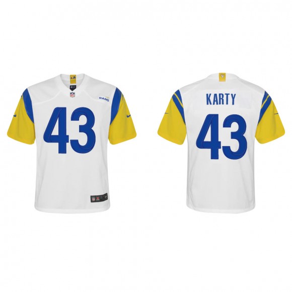 Youth Rams Joshua Karty White Alternate Game Jersey