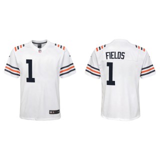 Youth Justin Fields Chicago Bears White Alternate Classic Game Jersey