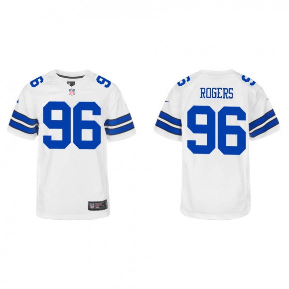 Youth Cowboys Justin Rogers White Game Jersey