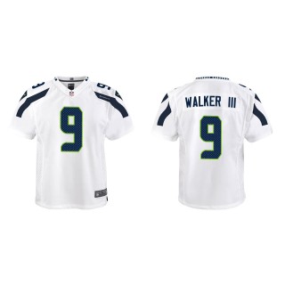 Youth Seahawks Kenneth Walker III White 2022 NFL Draft Game Jersey