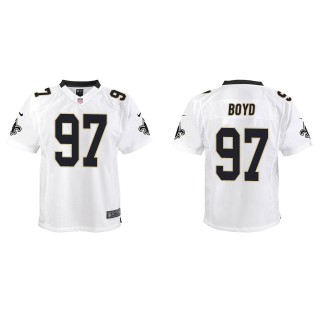 Youth Saints Khristian Boyd White Game Jersey