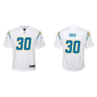 Youth Chargers Kimani Vidal White Game Jersey