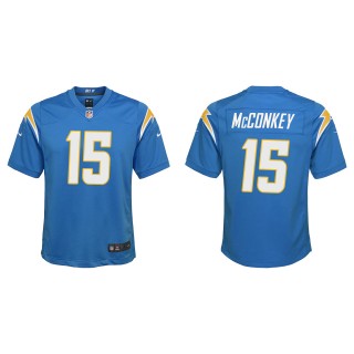 Youth Chargers Ladd McConkey Powder Blue Game Jersey