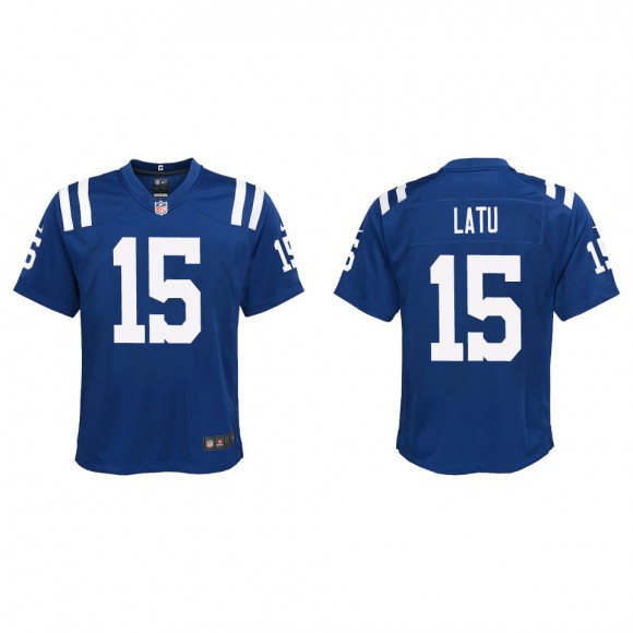 Youth Colts Laiatu Latu Royal Game Jersey