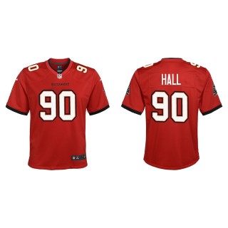 Youth Buccaneers Logan Hall Red 2022 NFL Draft Game Jersey