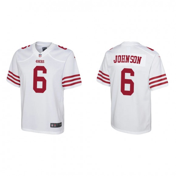 Youth San Francisco 49ers Marcus Johnson White Game Jersey