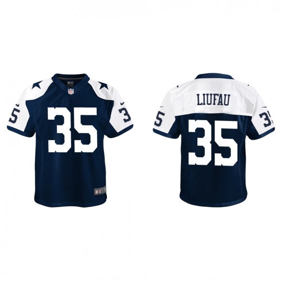 Youth Cowboys Marist Liufau Navy Alternate Game Jersey