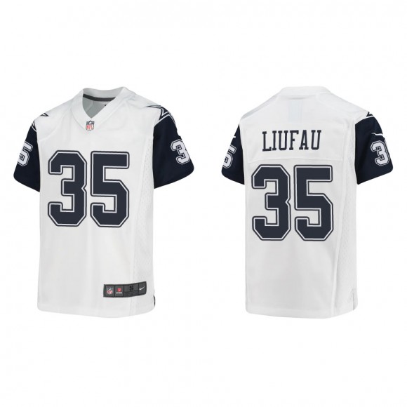 Youth Cowboys Marist Liufau White Alternate Game Jersey