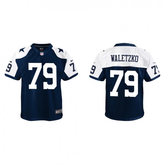 Youth Dallas Cowboys Matt Waletzko Navy Alternate Game Jersey
