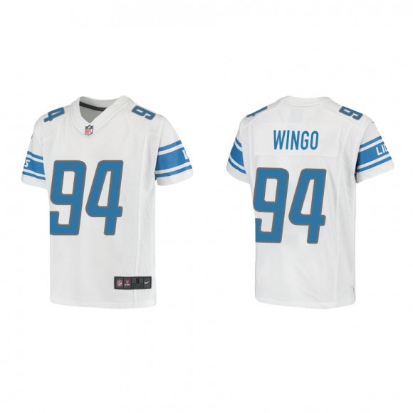 Youth Lions Mekhi Wingo White Game Jersey