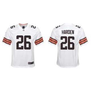 Youth Browns Myles Harden White Game Jersey