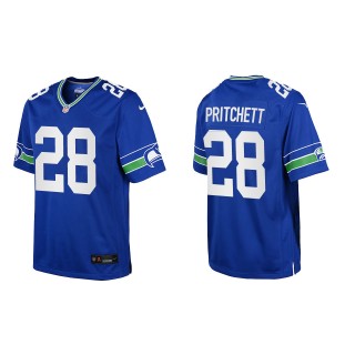 Youth Seahawks Nehemiah Pritchett Royal Throwback Game Jersey