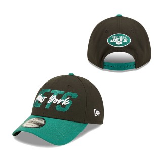 Youth New York Jets Black Green 2022 NFL Draft 9FORTY Snapback Adjustable Hat