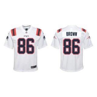 Youth Patriots Pharaoh Brown White Game Jersey