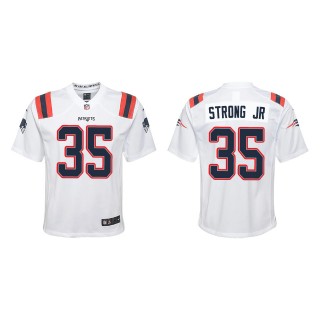 Youth New England Patriots Pierre Strong Jr. White Game Jersey