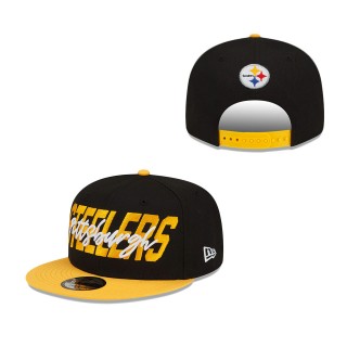 Youth Pittsburgh Steelers Black Gold 2022 NFL Draft 9FIFTY Snapback Hat