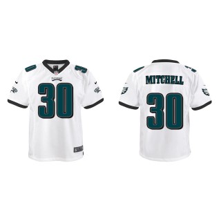 Youth Eagles Quinyon Mitchell White Game Jersey