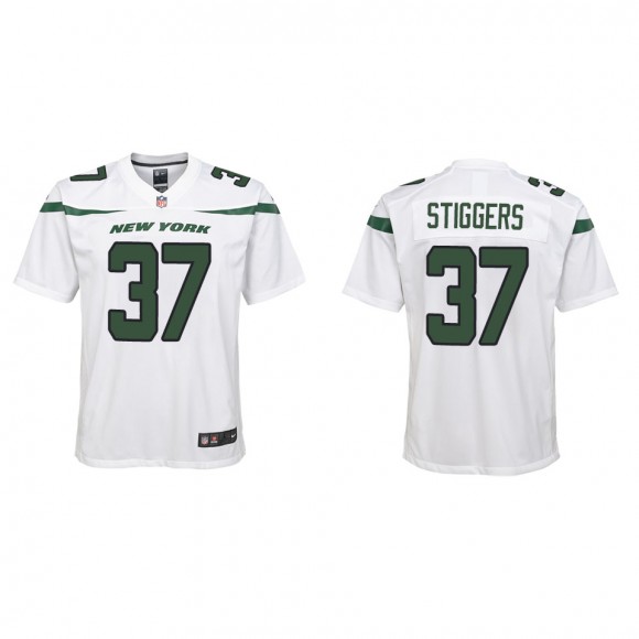 Youth Jets Qwan'tez Stiggers White Game Jersey
