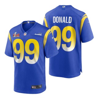 Youth Los Angeles Rams Aaron Donald Royal Super Bowl LVI Bound Patch Game Jersey