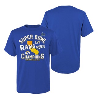 Youth Los Angeles Rams Royal Super Bowl LVI Champions Hard Count Hometown T-Shirt