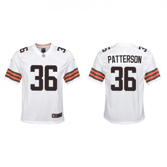 Youth Browns Riley Patterson White Game Jersey