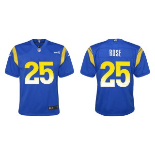 Youth Los Angeles Rams Rose Royal Game Jersey