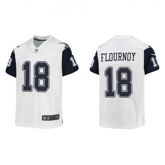 Youth Cowboys Ryan Flournoy White Alternate Game Jersey