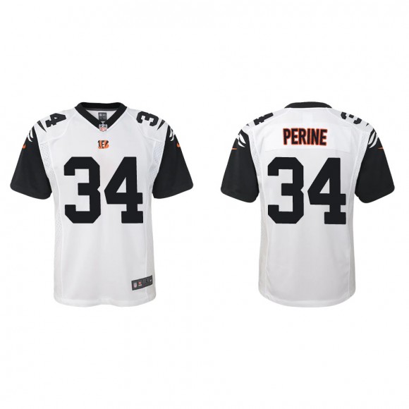 Youth Samaje Perine Cincinnati Bengals White Alternate Game Jersey