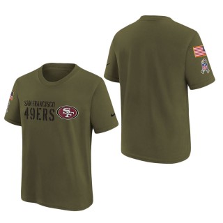 Youth San Francisco 49ers Olive 2022 Salute To Service Legend T-Shirt