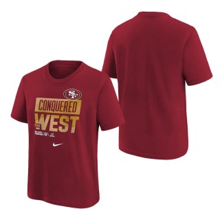 Youth San Francisco 49ers Nike Scarlet 2022 NFC West Division Champions Locker Room Trophy Collection T-Shirt