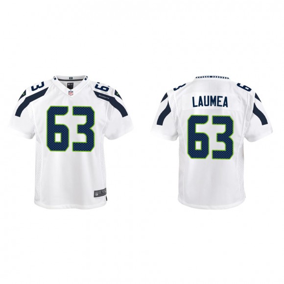 Youth Seahawks Sataoa Laumea White Game Jersey