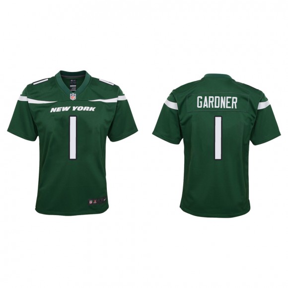 Youth Jets Sauce Gardner Green 2022 NFL Draft Game Jersey