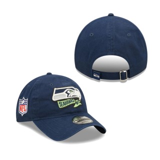 Youth Seattle Seahawks College Navy 2022 Sideline Adjustable 9TWENTY Hat